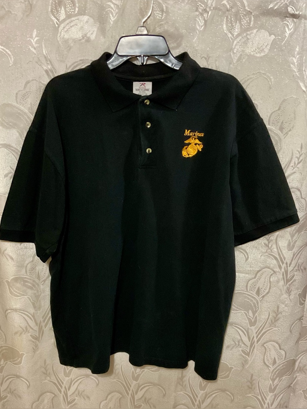 Rothco USMC Marine Corps EGA Moisture Wicking Polo Shirt Black XL